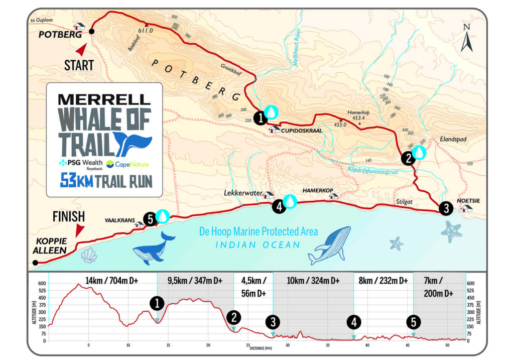 Merrell Whale of Trail Map 53KM 2026 Whale Of Trail Race