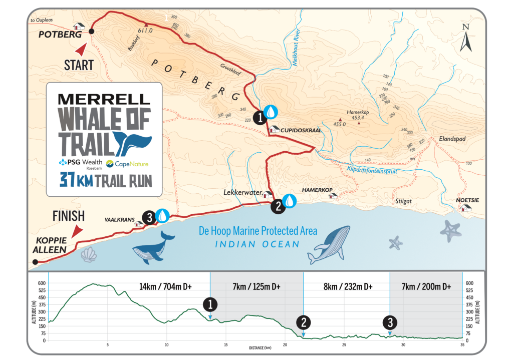Merrell Whale of Trail Map 37KM 2027 Whale Of Trail Race